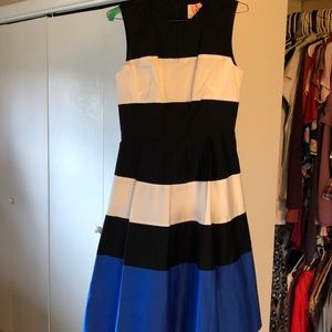 Kate spade ♠️ black white and blue dress